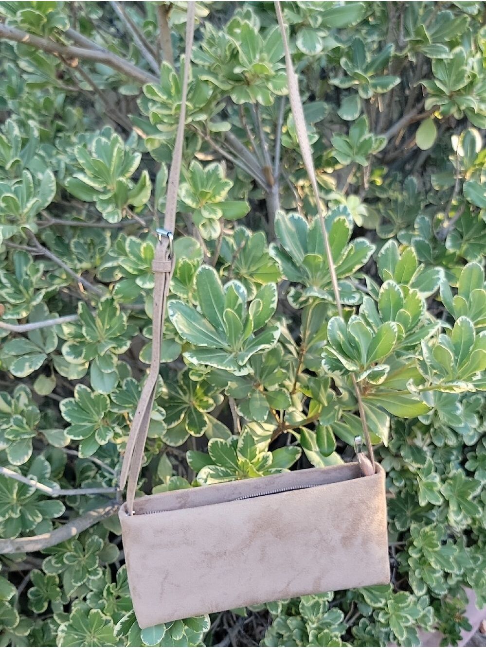 Faux Suede Rectangle handbag with changable shoulder strap - Picture 8 of 11